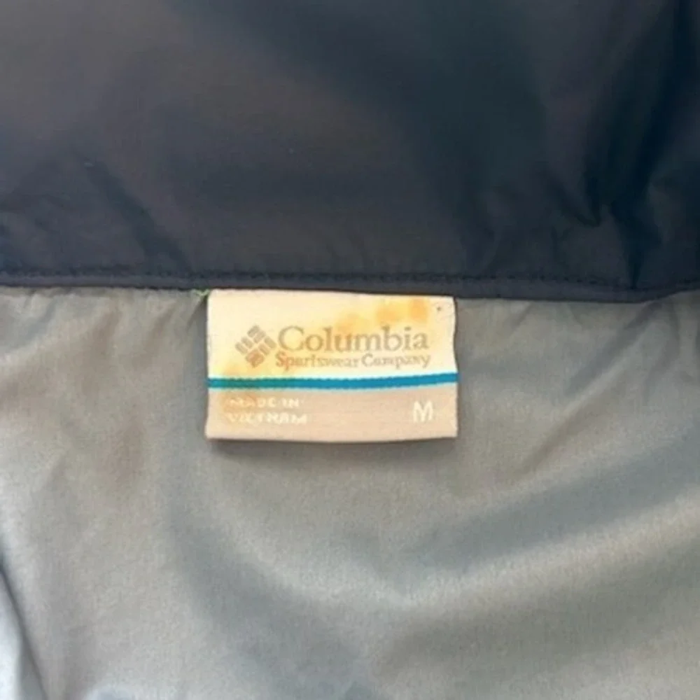 Columbia Notre Dame Full Zip‎ Windbreaker Jacket Green Blue Women's Size Medium